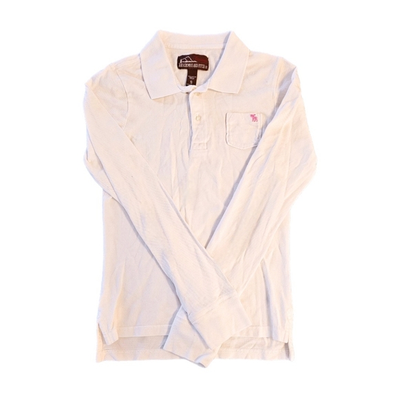 Abercrombie & Fitch kids polo tops shirts lot small pink green white stretch - Picture 8 of 9